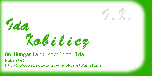 ida kobilicz business card